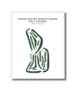 Grand Rapids Sparta Moose Golf Course, MI | Golf Course Map Art Print A Unique Golfer Gift and Home Decor