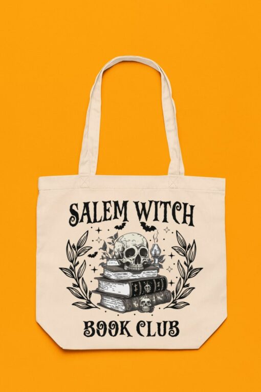 Bewitching Salem Witch Book Club Zipper Tote Unveil the Enchanting World of Literature
