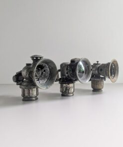 Three Antique Vintage Joseph Lucas Bicycle Lamps Illuminate Your Ride with Timeless Charm