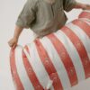 Organic Play Mat 27"x55" HEMP Fiber Filled Crawling Mat in Linen Fabric