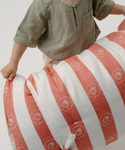 Organic Play Mat 27"x55" HEMP Fiber Filled Crawling Mat in Linen Fabric