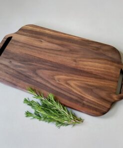 Black Walnut Charcuterie Board Double Cut Out Handle Paddle Board for Sophisticated Entertaining