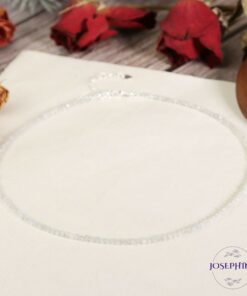 White Moonstone Beaded Choker Minimalist, Dainty, and Healing