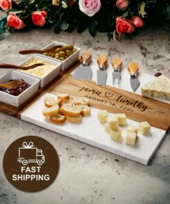 Personalized Acacia Wood Serving Board A Cherished Gift for Couples and Families