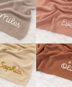 Personalized Baby Blanket Embroidered, Soft, Breathable, Perfect Gift for Newborns and Baby Showers