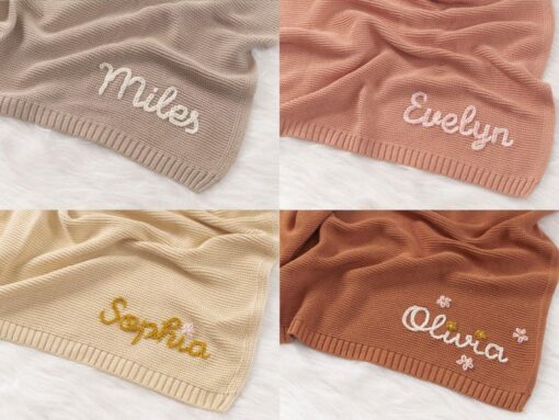 Personalized Baby Blanket Embroidered, Soft, Breathable, Perfect Gift for Newborns and Baby Showers