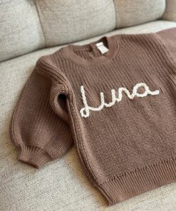 Personalized Baby Sweater Embroidered Sweatshirt, Custom Newborn Gift