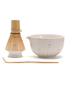 Handcrafted Dandelion Matcha Bowl Set Experience the Art of Japanese Tea Ceremony