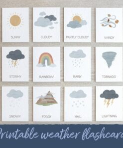 12 Weather Flashcards Engage Your Little Learners with Rainbow Educational Printables