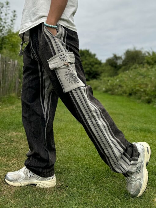 Sustainable Festival Cargo Pants Eco-Friendly Hippie Trousers for Men and Women