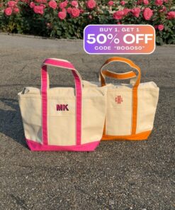 Embroidered Canvas Tote Personalized Monogrammed Beach Bag, Unique Gift for Her