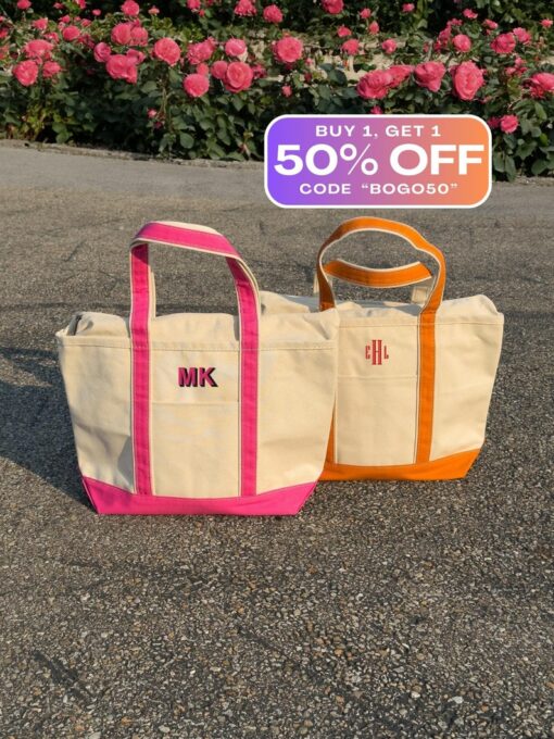 Embroidered Canvas Tote Personalized Monogrammed Beach Bag, Unique Gift for Her