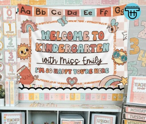 Classroom Tapestry Personalized Teacher Gift for Back-to-School, Kindergarten, and Classroom Decor