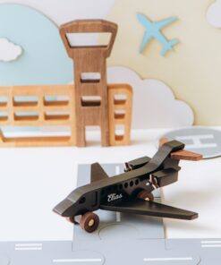 Personalized Wooden Airplane Toy Handmade Sensory Toy for Toddlers, Unique Birthday Gift for Kids