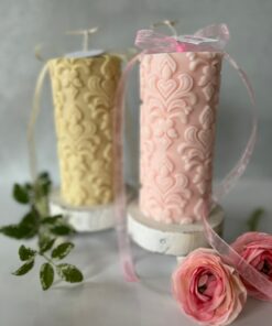 Illuminate Your Home with Timeless Elegance Exquisite Scrollwork Pillar Candle