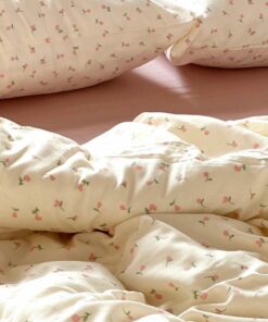 Coquette Pink Floral Duvet Cover and Pillowcases Elevate Your Bedroom with Double Gauze Cotton Comfort