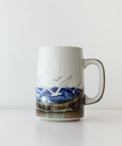 Vintage Otagiri Flock of Flying Seagulls Pottery Mug A Coastal Masterpiece for Your Morning Brew