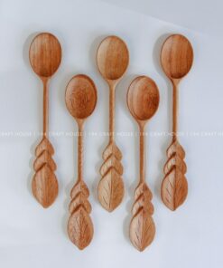 Nature's Embrace Handcrafted Wooden Leaf Spoon, A Gift from the Heart