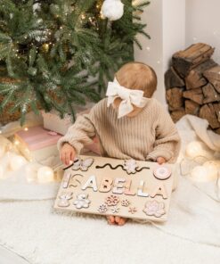 Personalized Baby Girl Busy Board A Unique 1st Birthday Gift, Custom Name Puzzle, Montessori Toy, Baptism Gift, Christmas Present
