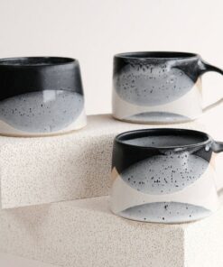 Handmade Snow Stoneware Cappuccino Mug A Winter Wonderland in Your Cup