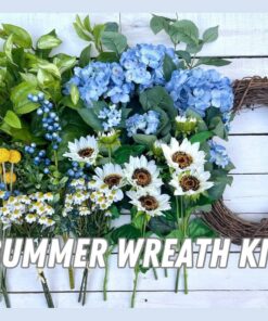 DIY Summer Wreath Kit Craft Your Own Hydrangea and Sunflower Masterpiece