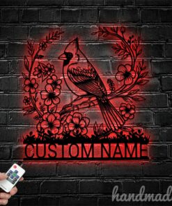 Personalized Cardinal Bird Metal Wall Sign Illuminate Your Home with Avian Elegance