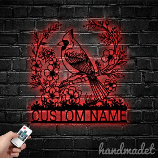 Personalized Cardinal Bird Metal Wall Sign Illuminate Your Home with Avian Elegance
