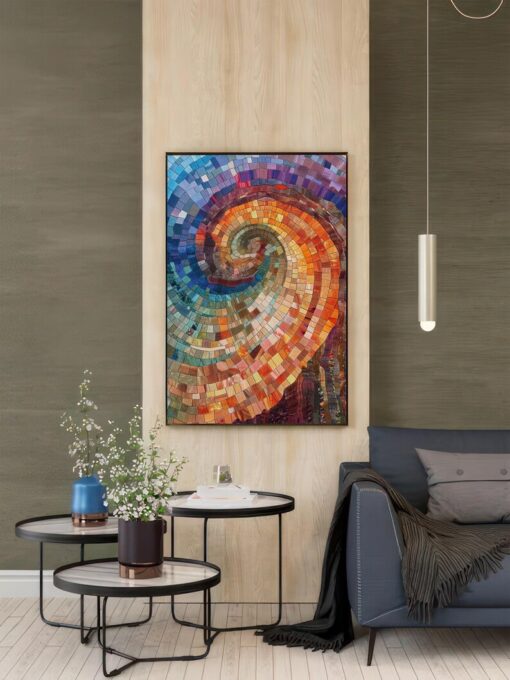 Unleash the Enigma Wood Spiral Abstract Art Poster - A Modern Masterpiece for Discerning Decorators