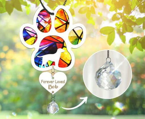 Radiant Remembrance Dog Memorial Suncatcher, a Cherished Tribute to Your Furry Friend