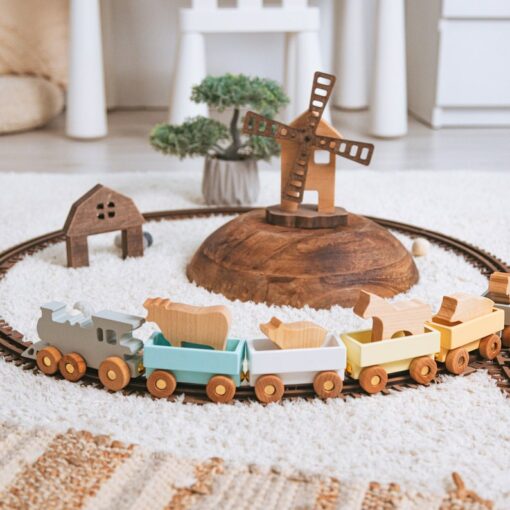 Personalized Farmer Train with Name Custom Train for Baby Boy, Sensory and Fidget Toy for Toddlers, Unique 1st Birthday Gift, Kids Room Decor