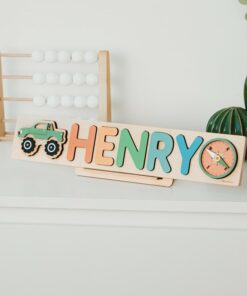 Personalized Wooden Name Puzzle Montessori Toy, Baby Gift, First Christmas, Baby Shower