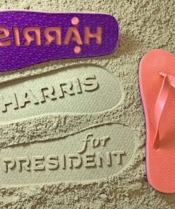 HARRIS for PRESIDENT Flip Flops Walk in Style with 140 Vibrant Colors and a Sandy Impression