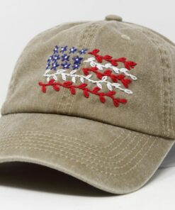 Patriotic Pride Hand-Embroidered USA Flag Baseball Cap for Summer Adventures
