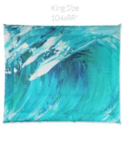 Coastal Boho Comforter Ocean Wave Art for a Serene Bedroom or Beach Home