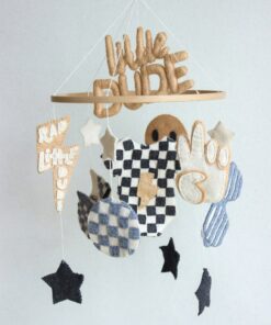 Groovy Little Dude Mobile Retro Checkered Nursery Vibes