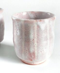 Exquisite 8.1oz Shino Ware Yunomi A Handcrafted Japanese Tea Cup in Light Pink