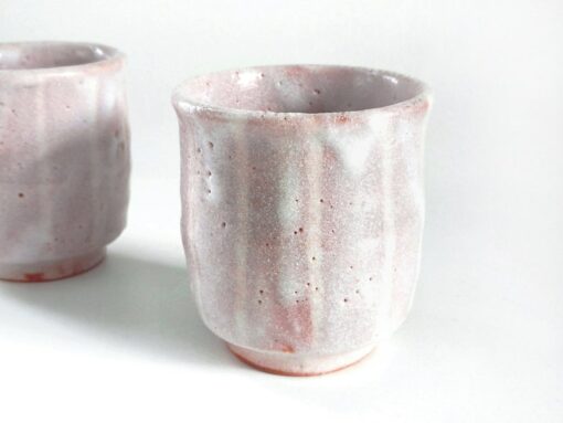 Exquisite 8.1oz Shino Ware Yunomi A Handcrafted Japanese Tea Cup in Light Pink