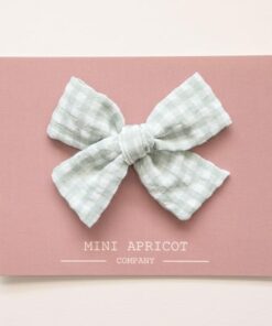 Adorable Green Plaid Gingham Cotton Baby Hair Bow Perfect for Little Princesses