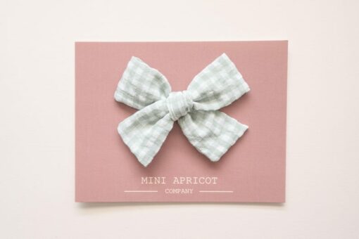 Adorable Green Plaid Gingham Cotton Baby Hair Bow Perfect for Little Princesses