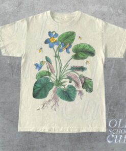 Nostalgic 90s Floral Paradise Retro Botanical Tee for Nature Lovers