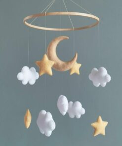 Celestial Dreams Moon and Stars Mobile for a Tranquil Nursery