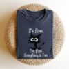 Purrfectly Fine Black Cat T-Shirt for Cat Lovers