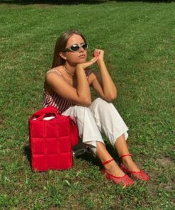 Quilted PILLOW PUFFER Laptop Bag The Essential MacBook Carrier in Vibrant Red