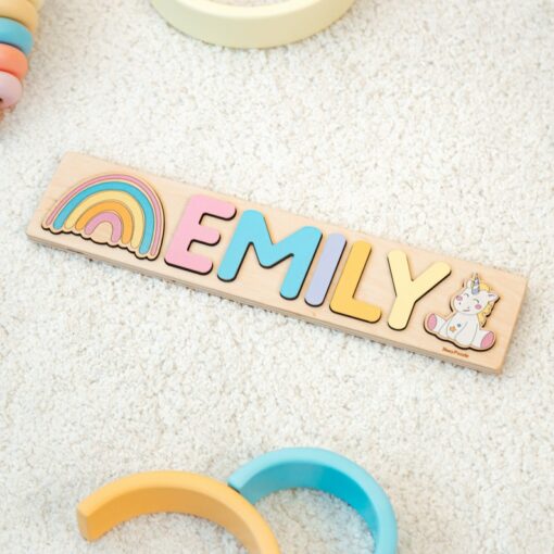 Montessori Puzzle Personalized Educational Toy for Baby Girls' Development and Nursery Decor