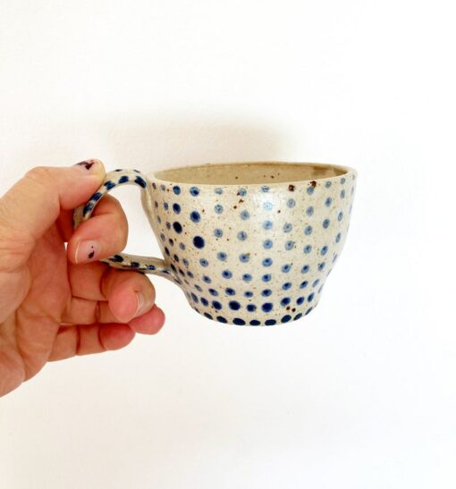 Hygge Blue Polka Dot Mug A Danish Delight for Your Morning Ritual