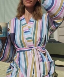 Cozy Comfort in Style Custom-Length Cotton Double Gauze Kimono Robe