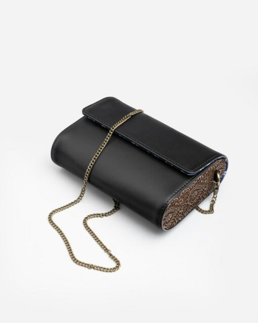 Exquisite Handcrafted Black Leather Sling Bag A Timeless Gift for Her