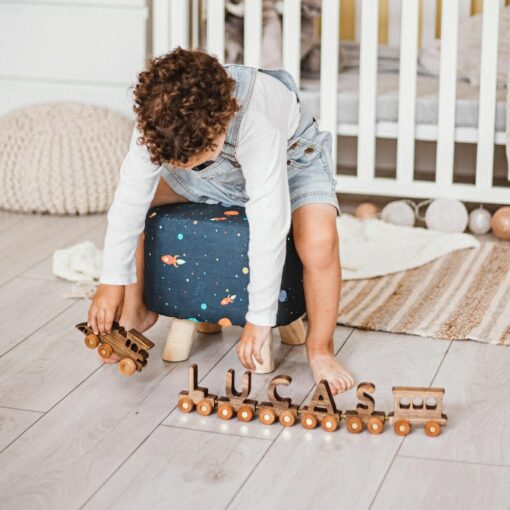 Personalized Wooden Name Train A Cherished Keepsake for Little Explorers
