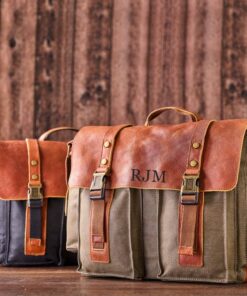 Monogrammed Waxed Canvas Messenger Bag The Perfect Gift for the Modern Man