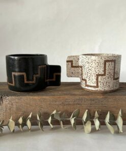 Abstract Lines Geometric Espresso Cups A Ceramic Masterpiece for Coffee Aficionados
